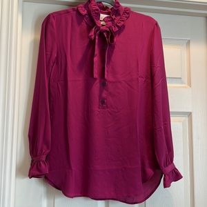 NWT Silk ruffle neck blouse